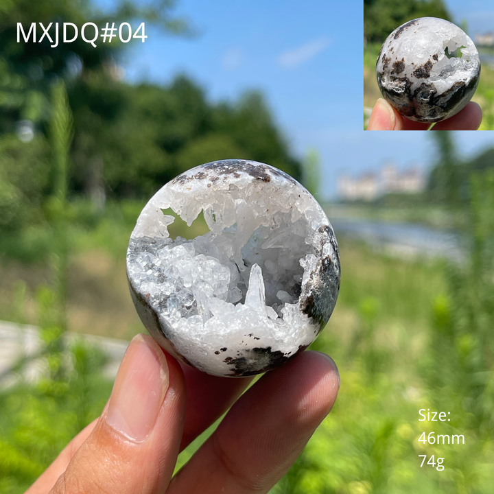 Unique,Natural Mexican Agate Geode Sphere