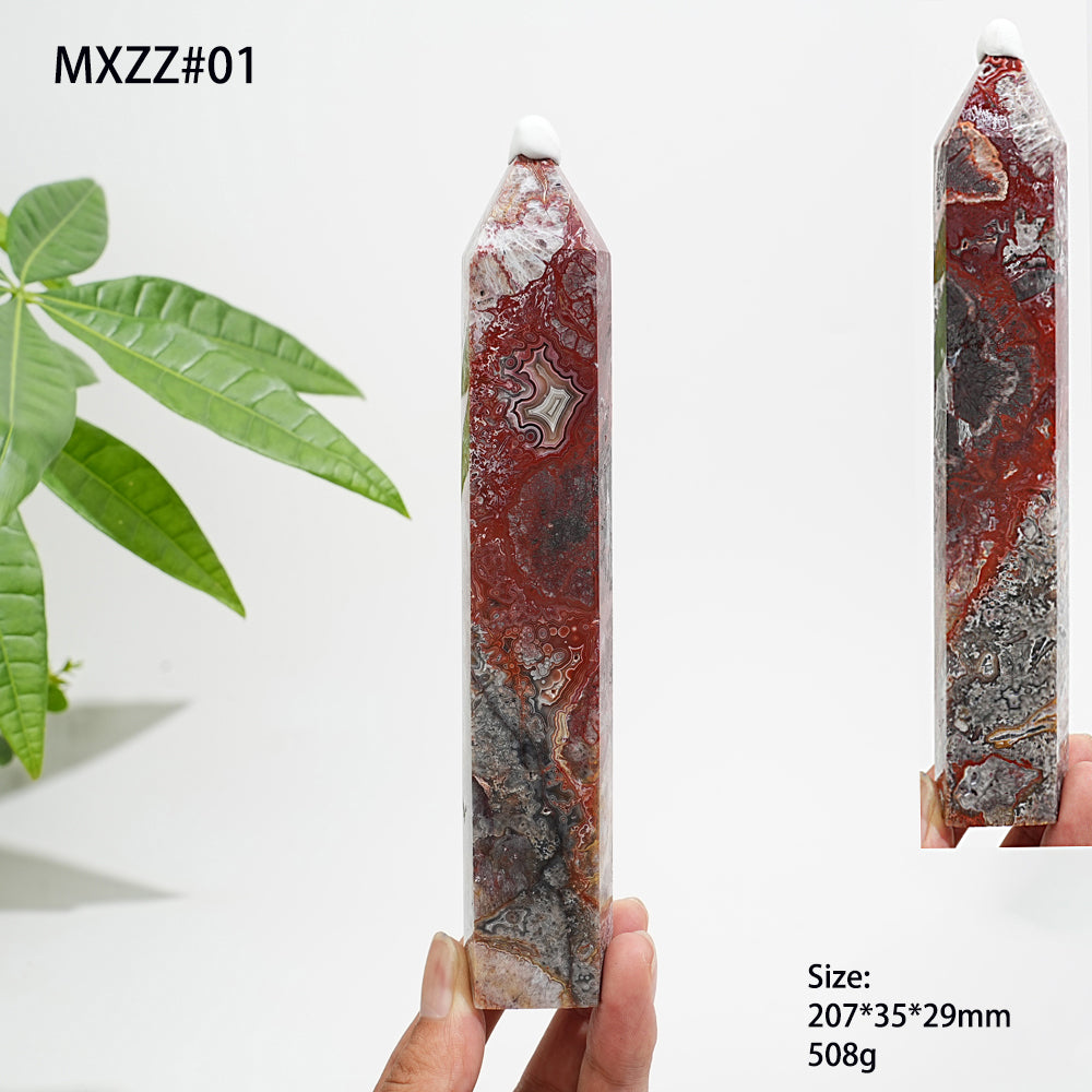 Unique,Natural Crystal Large Mexican Agate Point