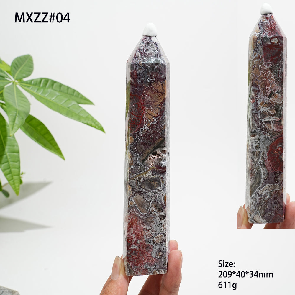 Unique,Natural Crystal Large Mexican Agate Point