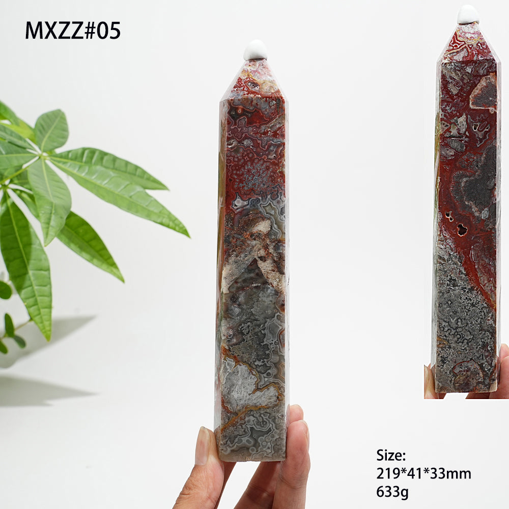 Unique,Natural Crystal Large Mexican Agate Point