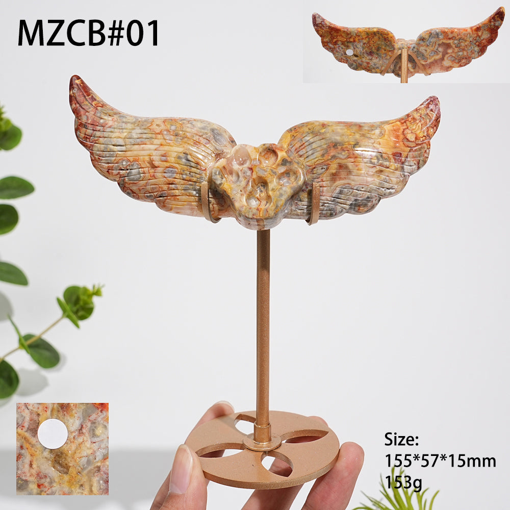 Unique,A Slightly Imperfect Natural Crystal Crazy Agate Cat Paw Wing