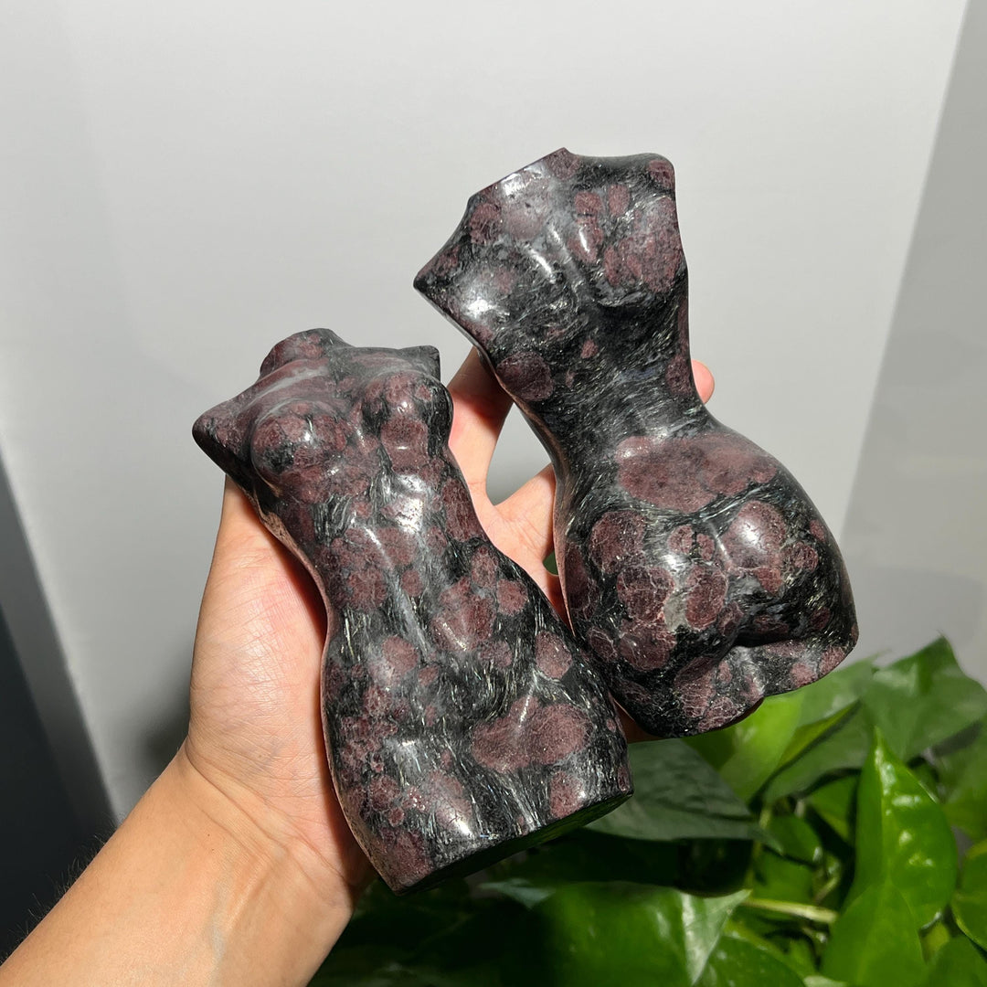 Carved Garnet Goddess Statue