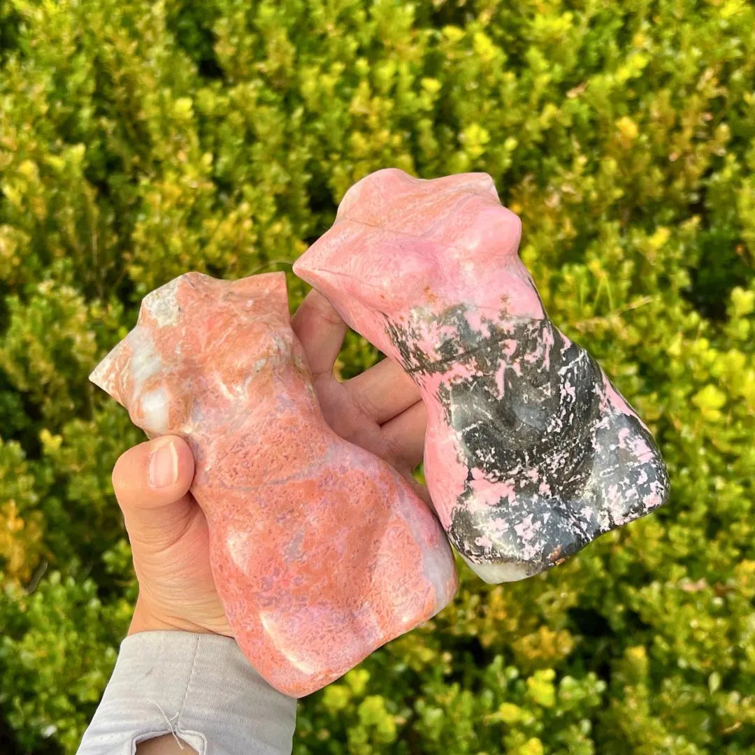 Natural Rhodonite Goddess Statue