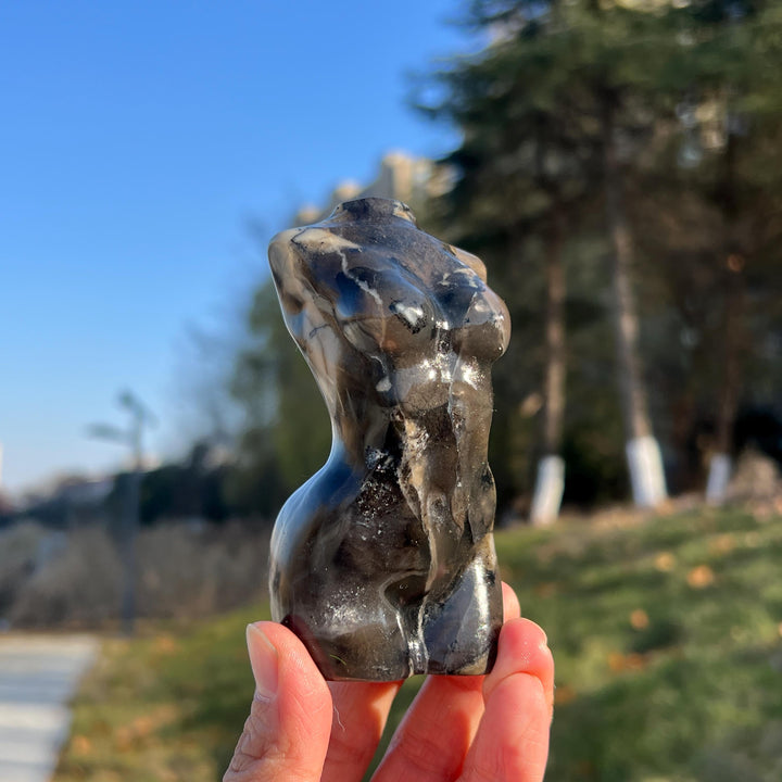 Natural Volcanic Agate Goddess Carving