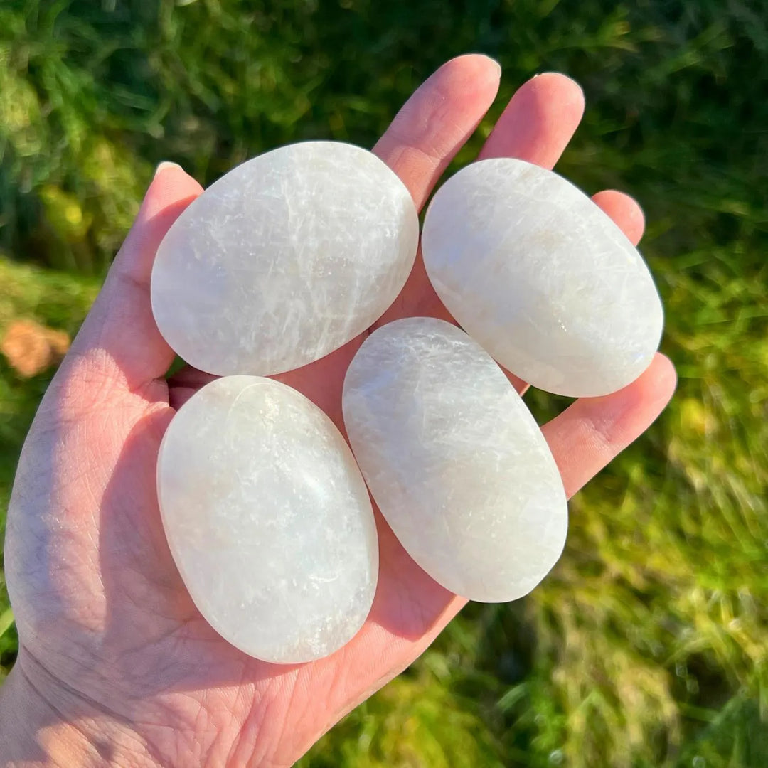 Natural Moonstone Palm Stone