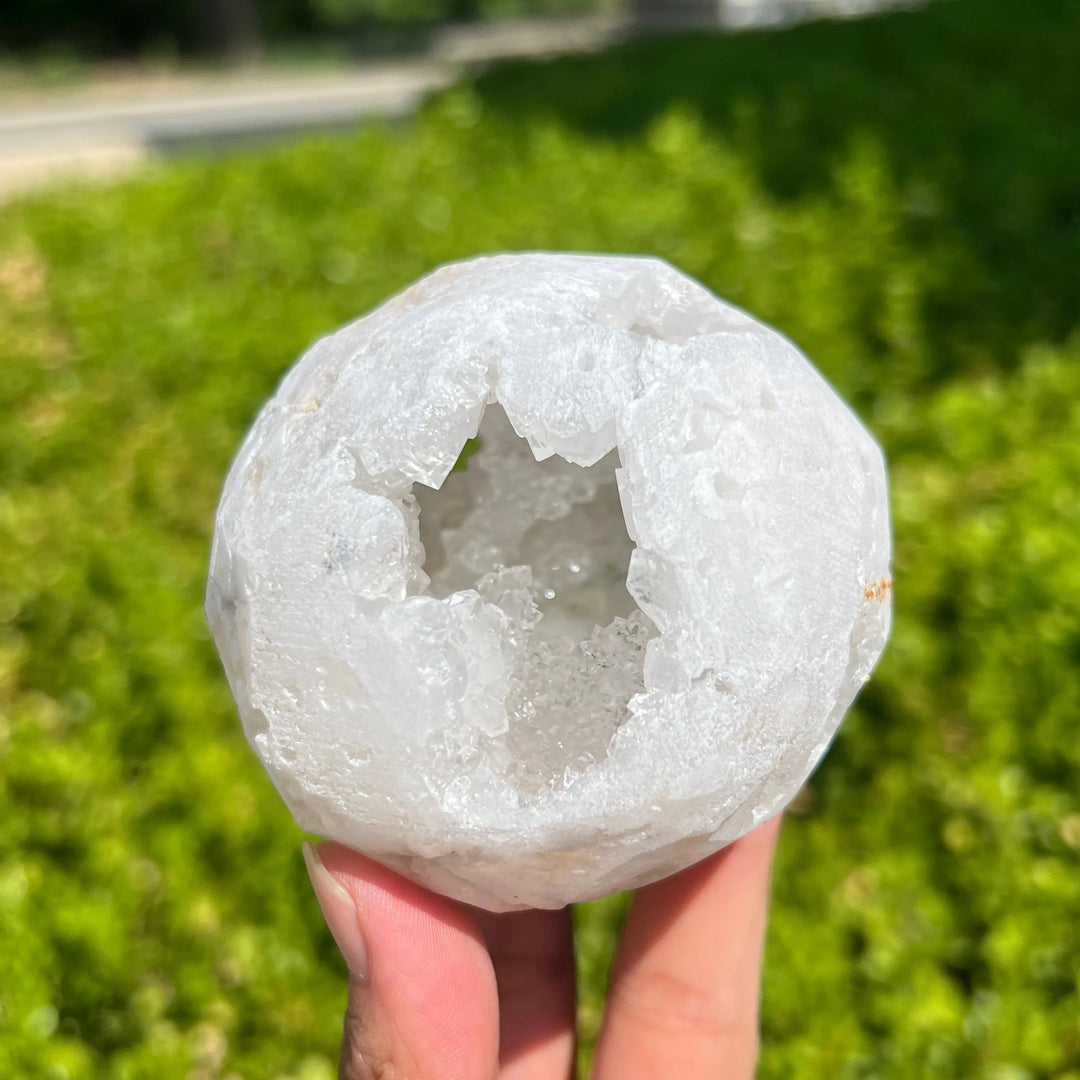 Natural Moroccan Agate Geode Sphere