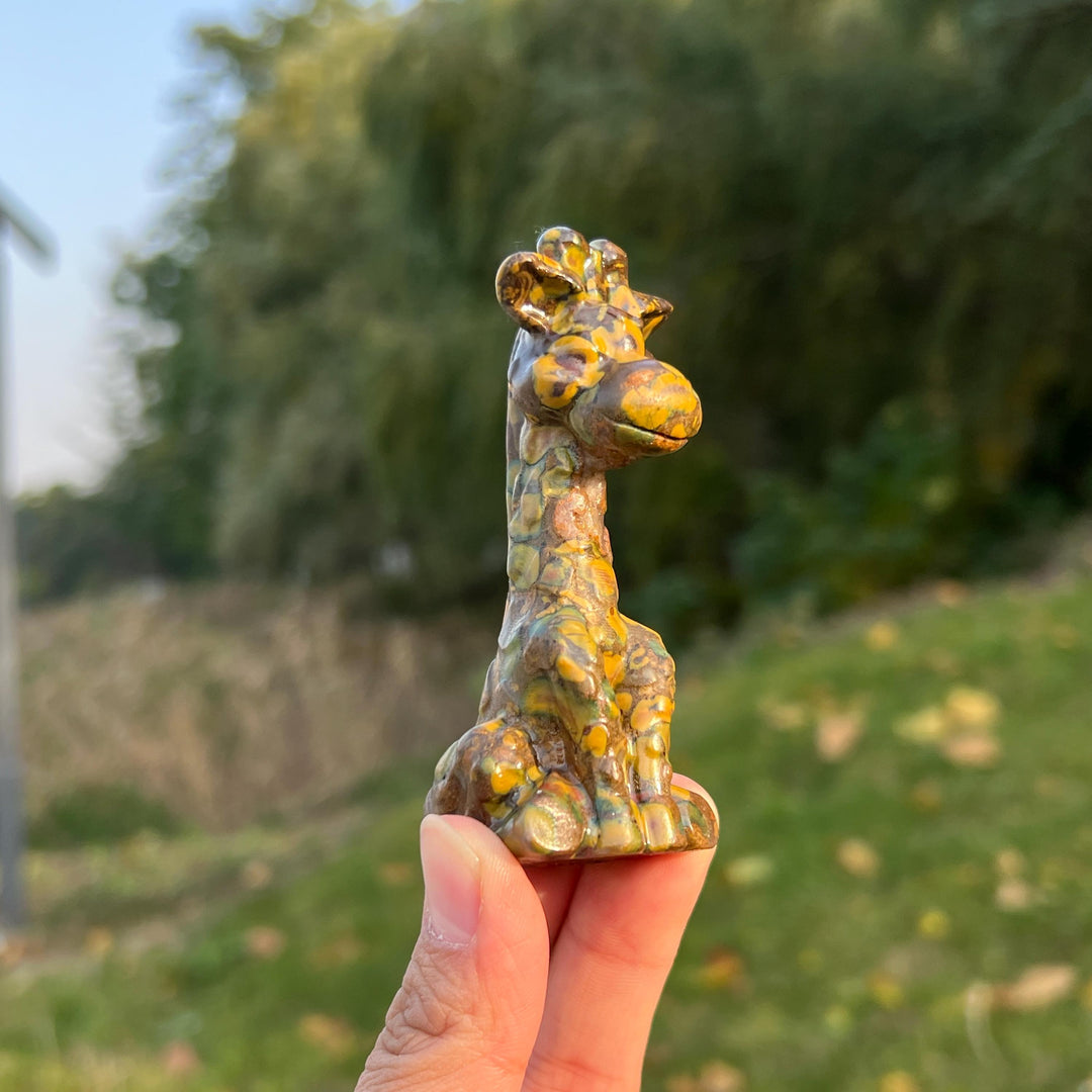 Natural Conglomerate Jasper Giraffe