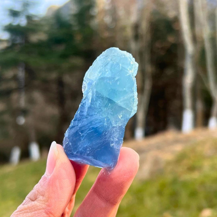 Natural Blue Fluorite Raw Stone