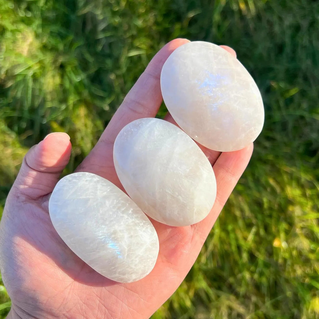 Natural Moonstone Palm Stone