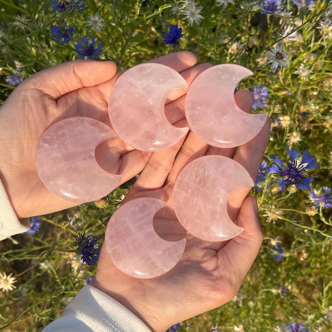 Natural Rose Quartz Moon