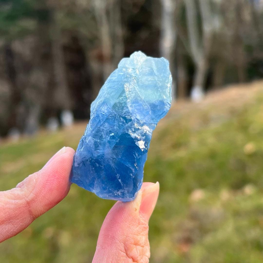 Natural Blue Fluorite Raw Stone