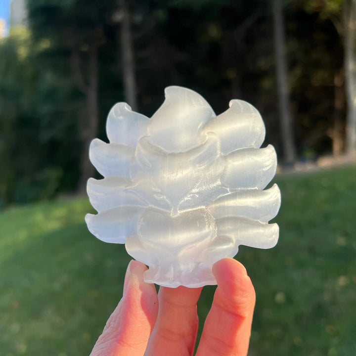 Natural Selenite Nine-Tailed Fox