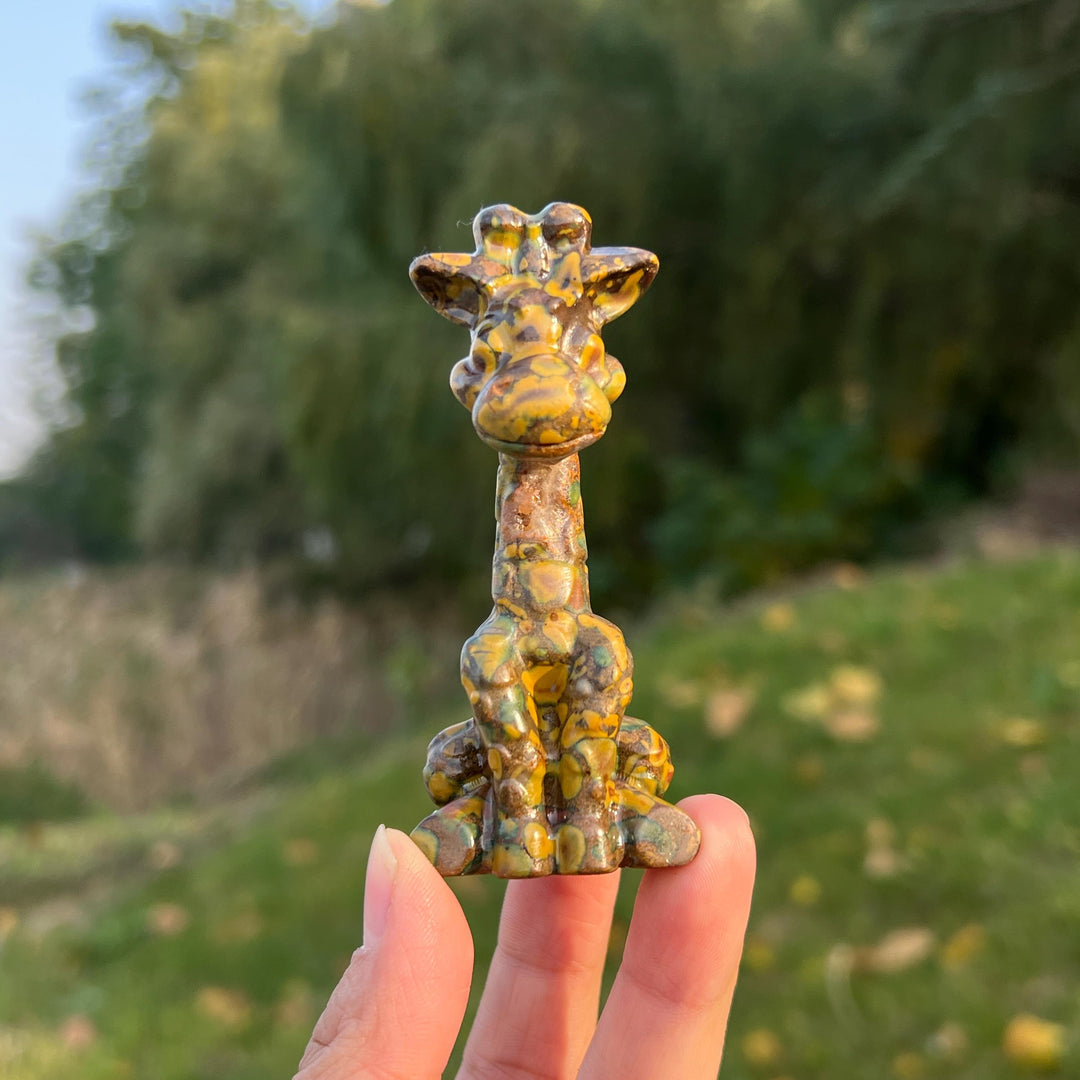 Natural Conglomerate Jasper Giraffe