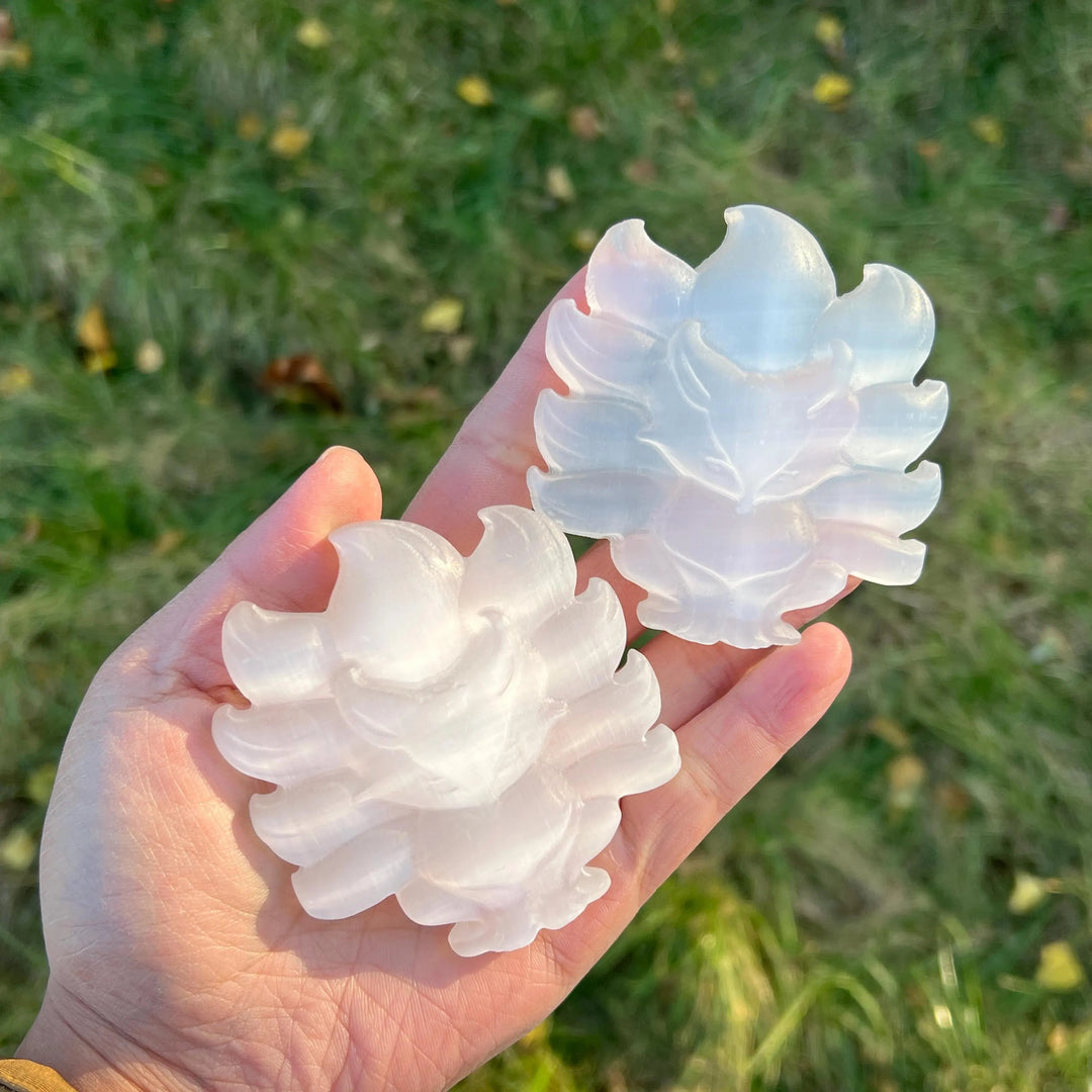 Natural Selenite Nine-Tailed Fox