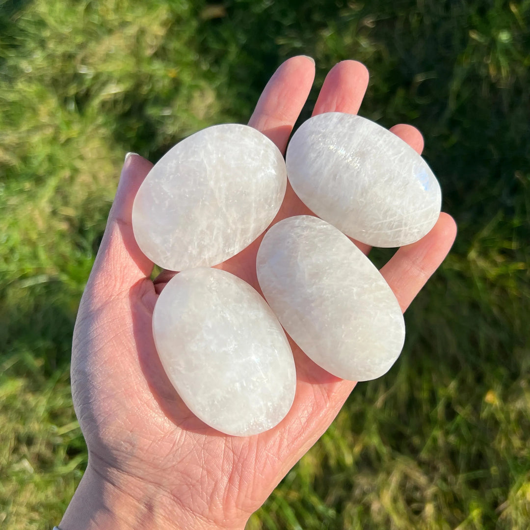 Natural Moonstone Palm Stone