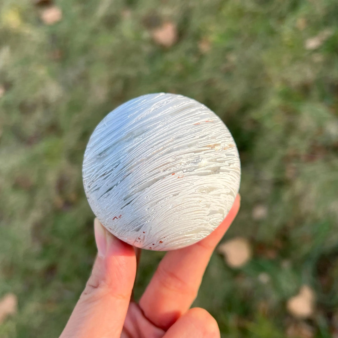 Natural White Mexican Agate Sphere
