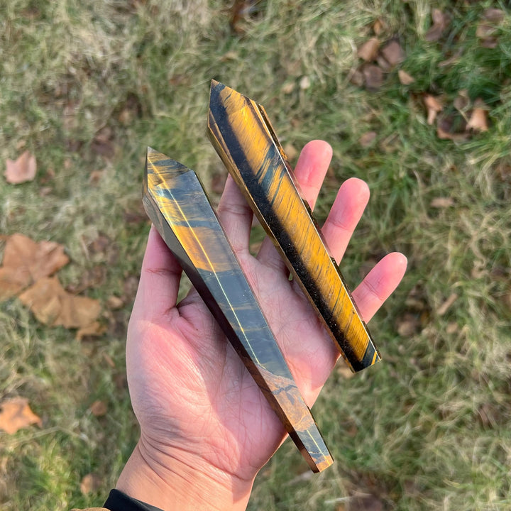 Natural Blue and Yellow Tiger's Eye Wand