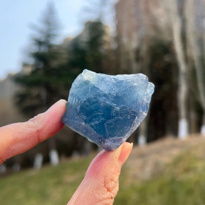 Natural Blue Fluorite Raw Stone
