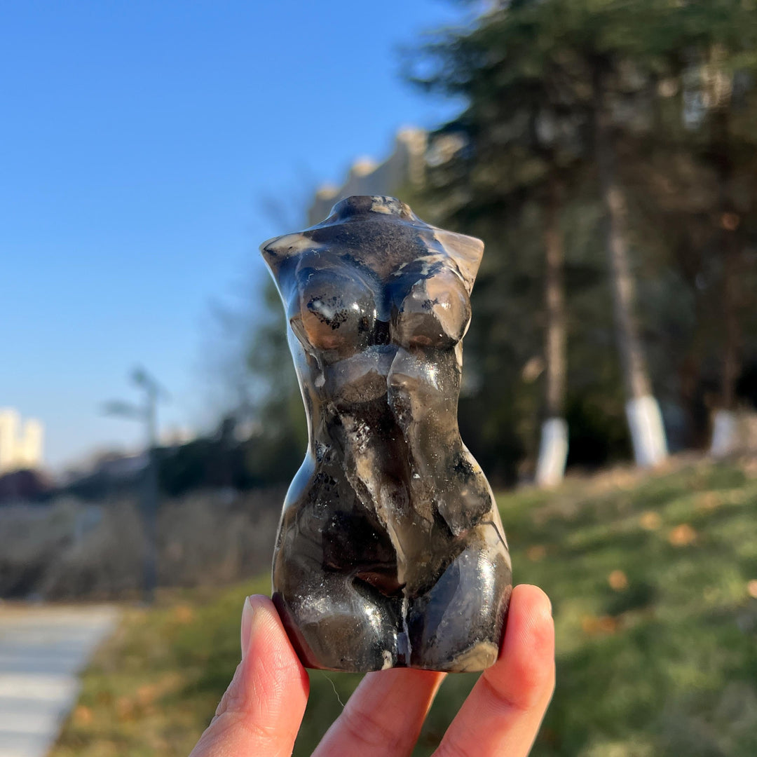 Natural Volcanic Agate Goddess Carving