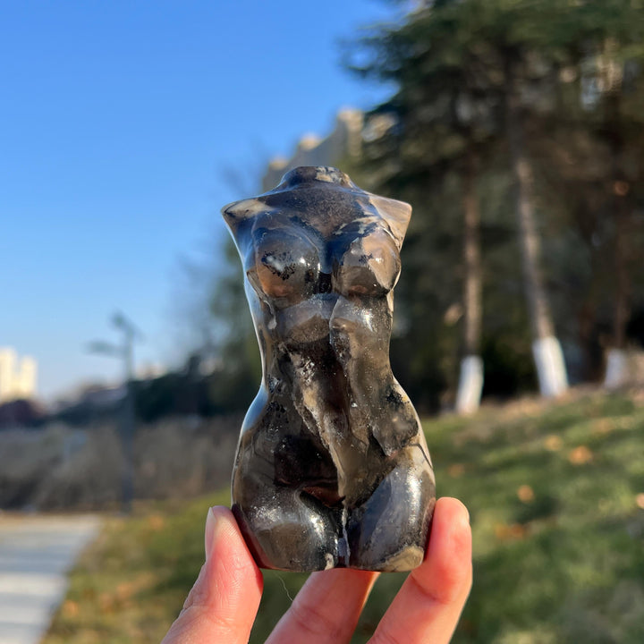 Natural Volcanic Agate Goddess Carving
