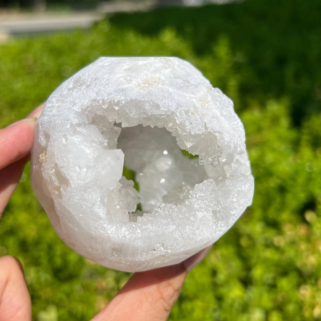 Natural Moroccan Agate Geode Sphere