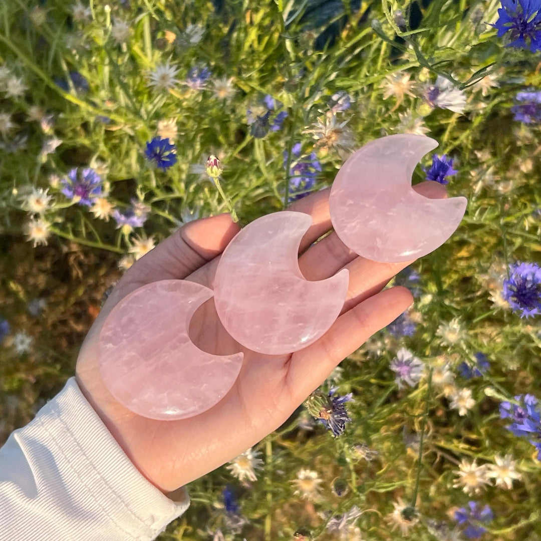 Natural Rose Quartz Moon