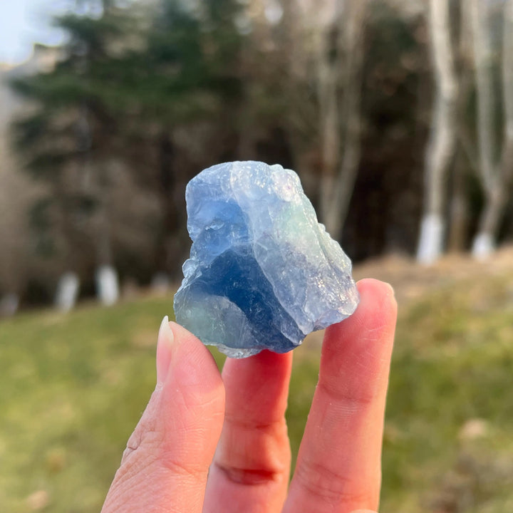 Natural Blue Fluorite Raw Stone
