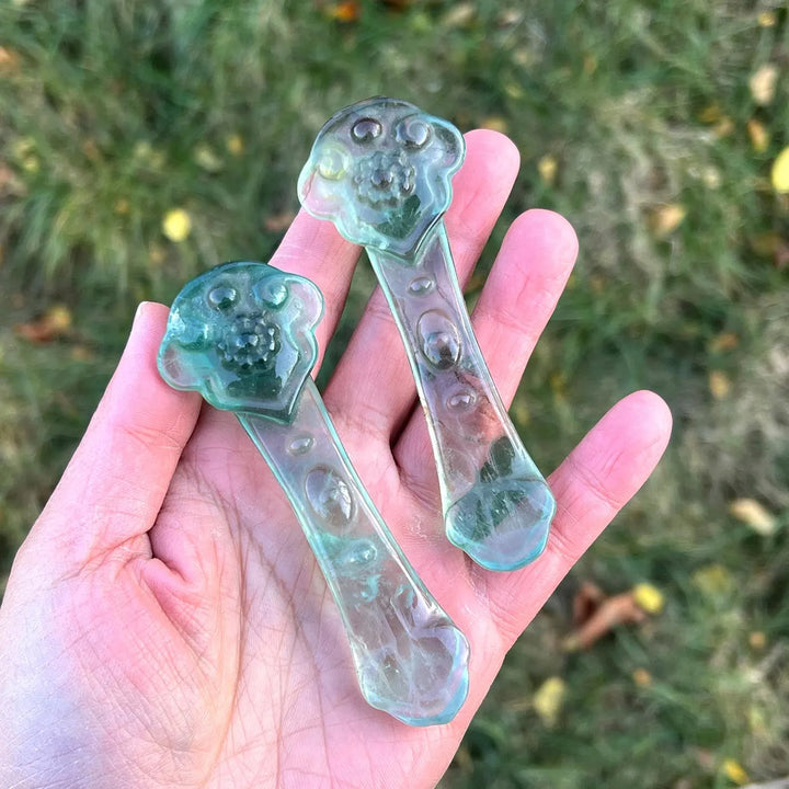 Natural Crystal Carving Fluorite Ruyi