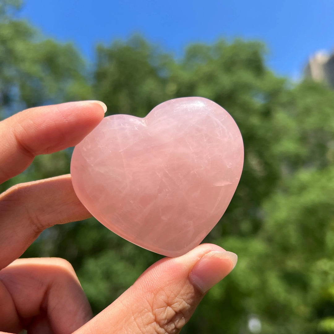 Carved Rose Quartz Heart
