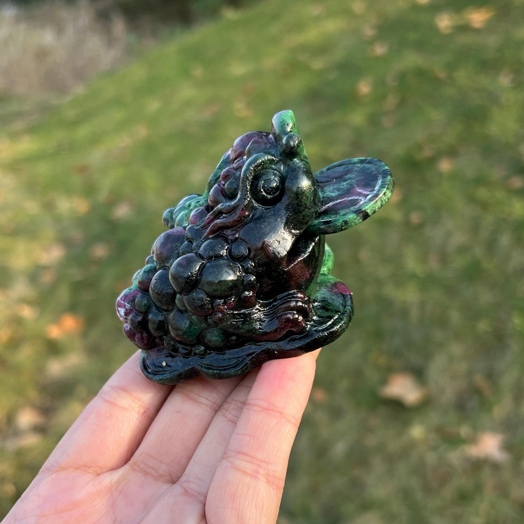Natural Ruby in Zoisite Money Toad