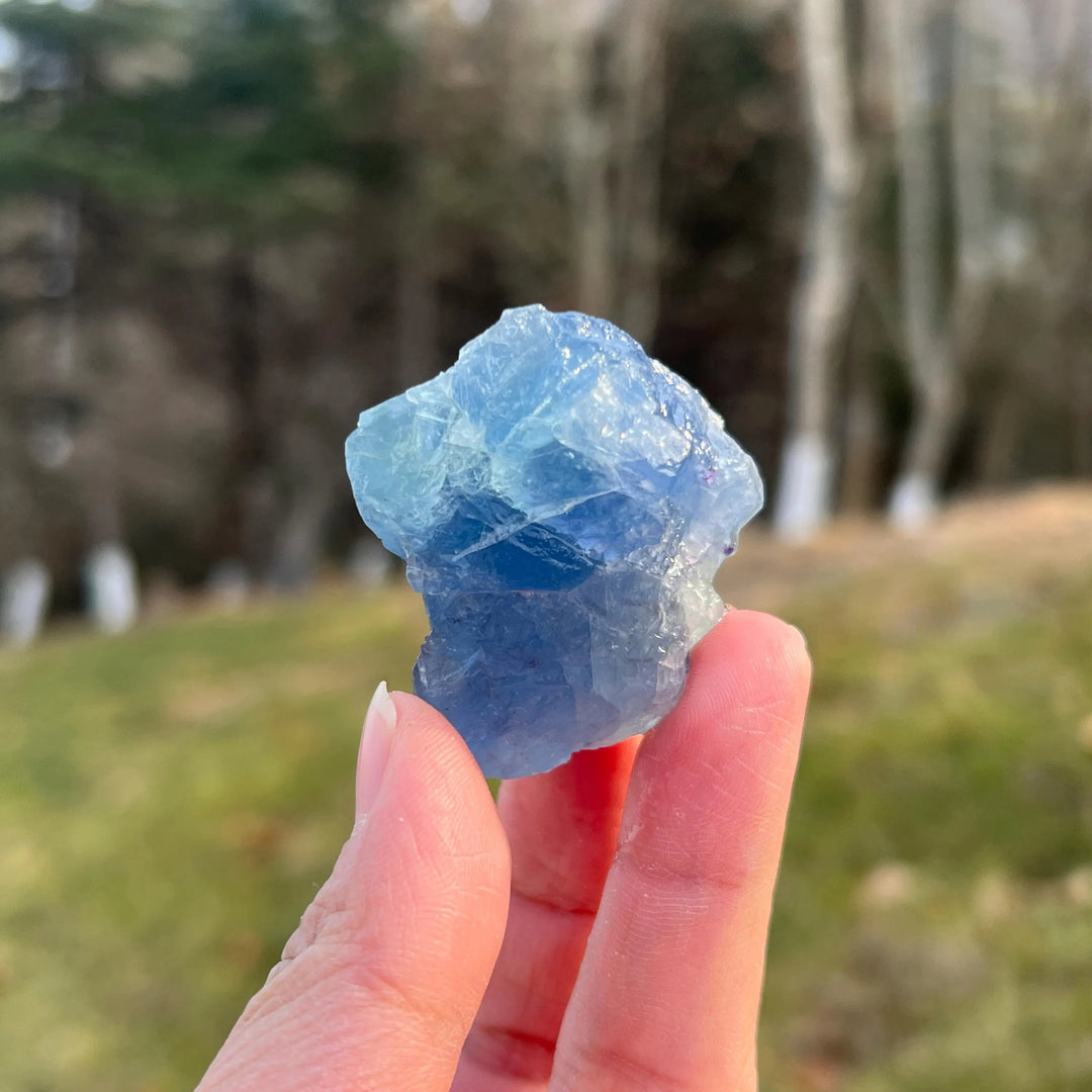 Natural Blue Fluorite Raw Stone