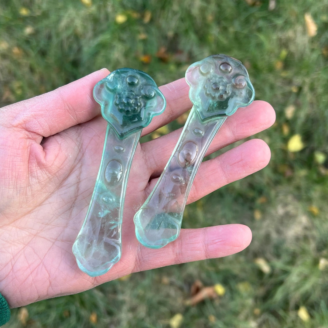 Natural Crystal Carving Fluorite Ruyi