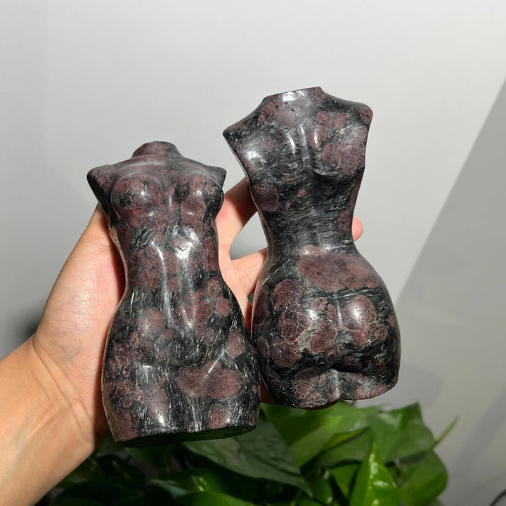 Carved Garnet Goddess Statue