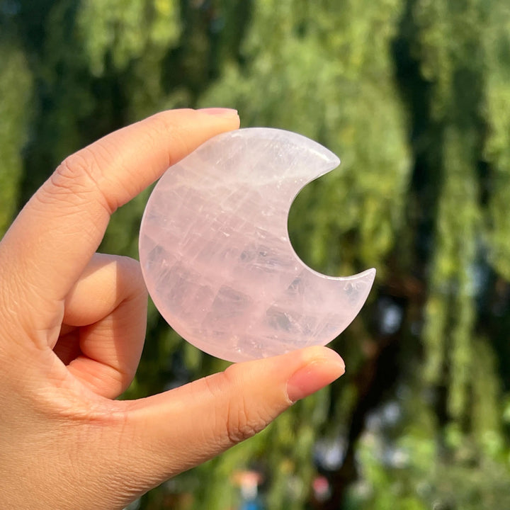 Natural Rose Quartz Moon
