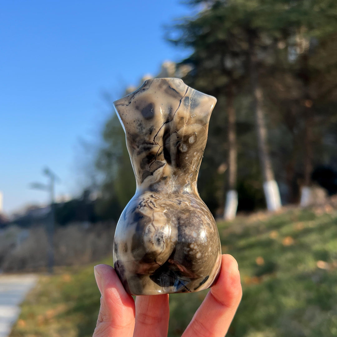 Natural Volcanic Agate Goddess Carving