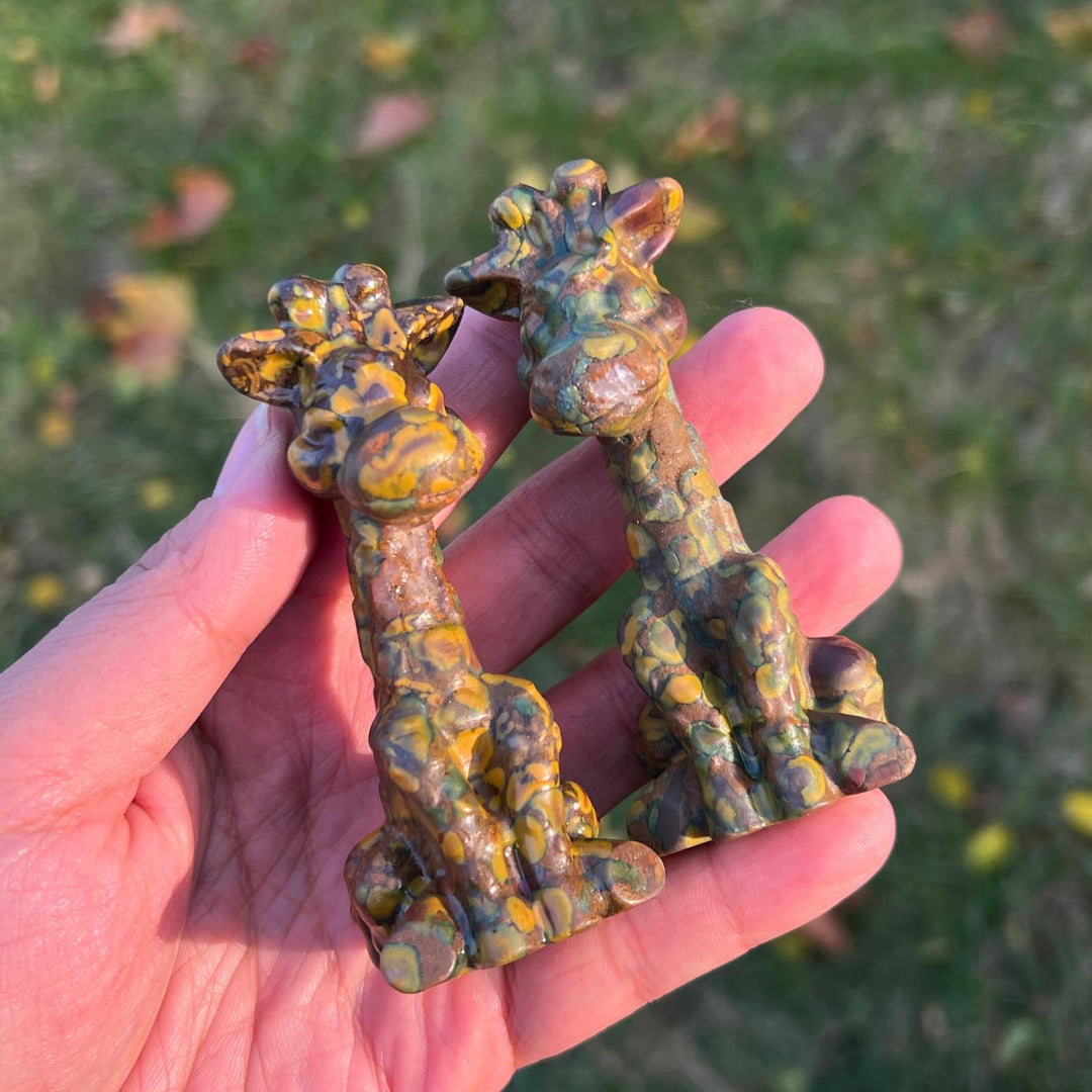 Natural Conglomerate Jasper Giraffe