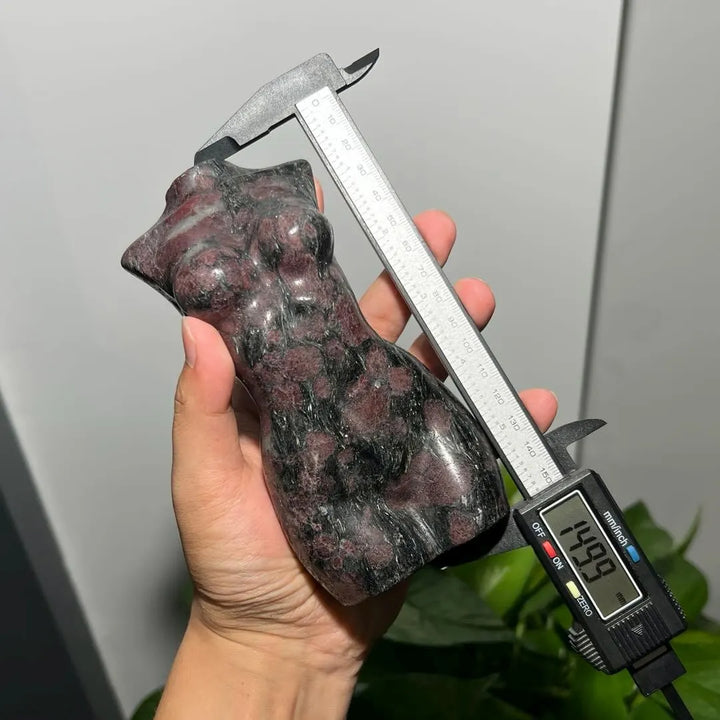 Carved Garnet Goddess Statue