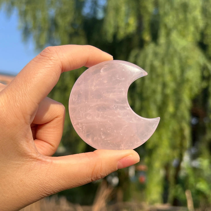 Natural Rose Quartz Moon