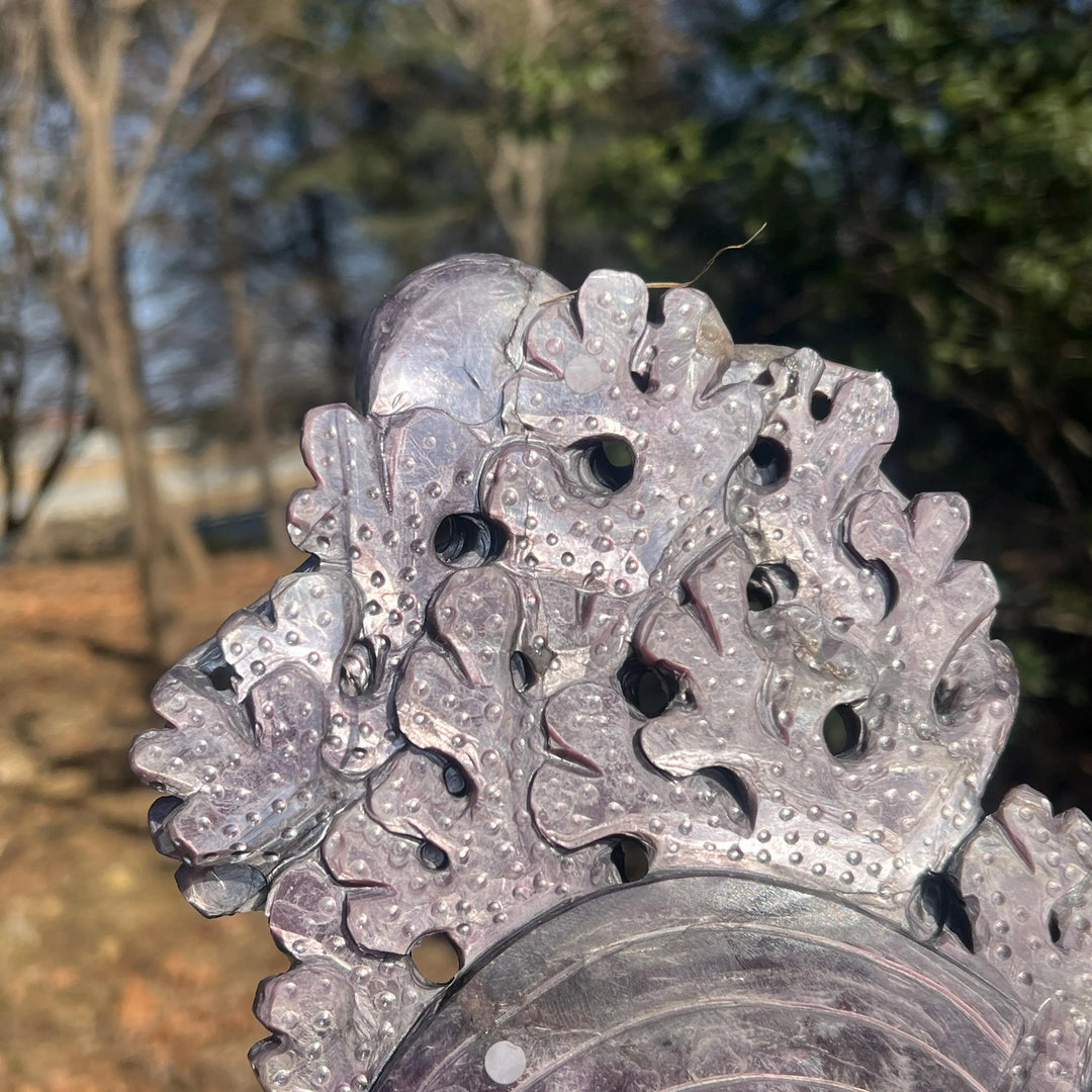 Unique, Natural Lepidolite Carving Octopus & Sea Turtle
