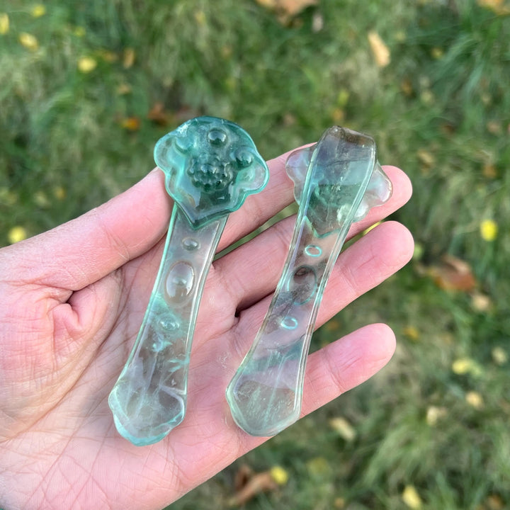 Natural Crystal Carving Fluorite Ruyi