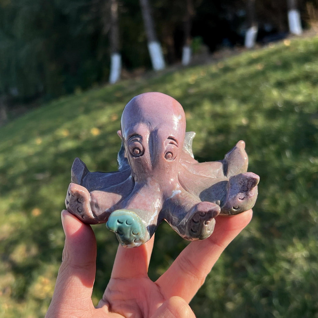 Unique Natural Ocean Jasper Octopus