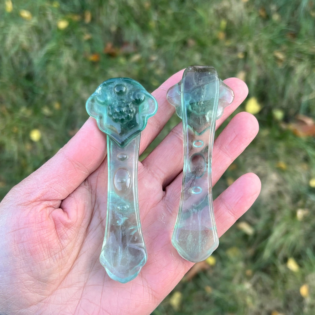 Natural Crystal Carving Fluorite Ruyi