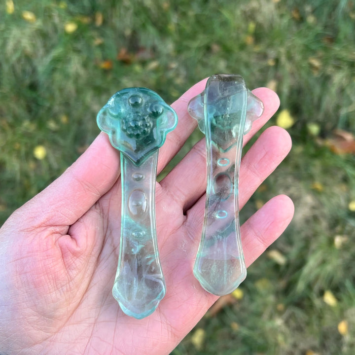 Natural Crystal Carving Fluorite Ruyi