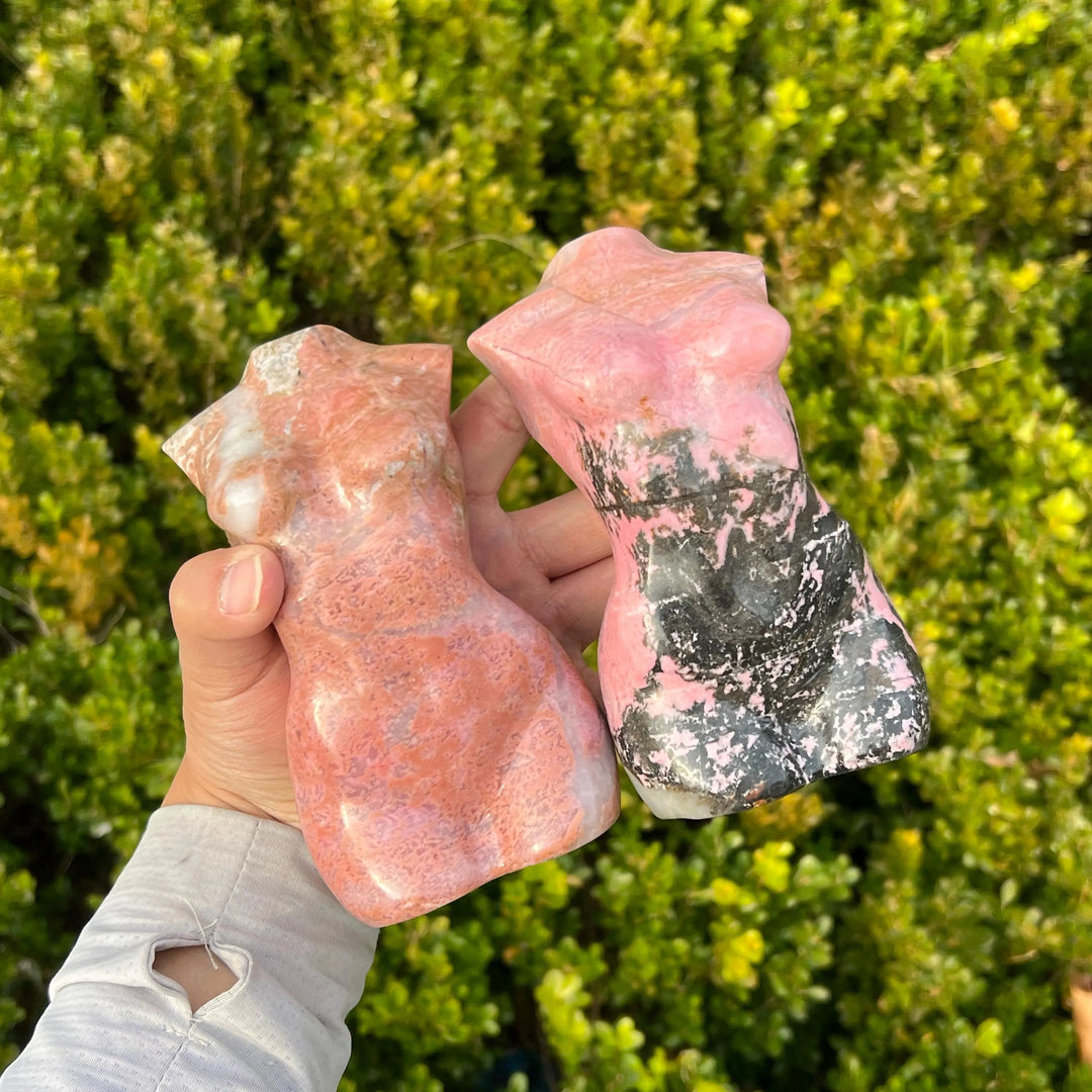 Natural Rhodonite Goddess Statue