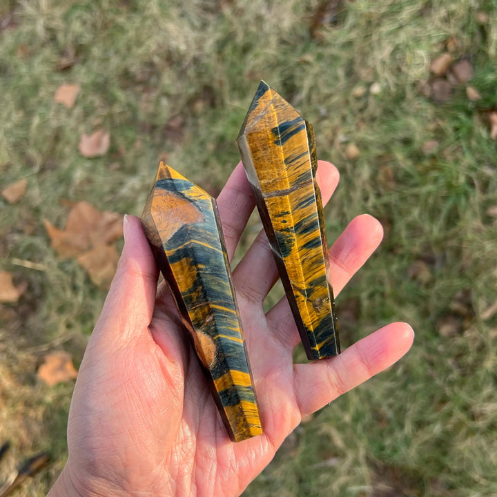 Natural Blue and Yellow Tiger's Eye Wand