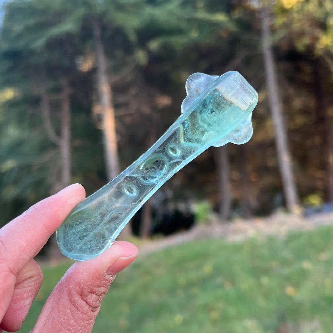 Natural Crystal Carving Fluorite Ruyi