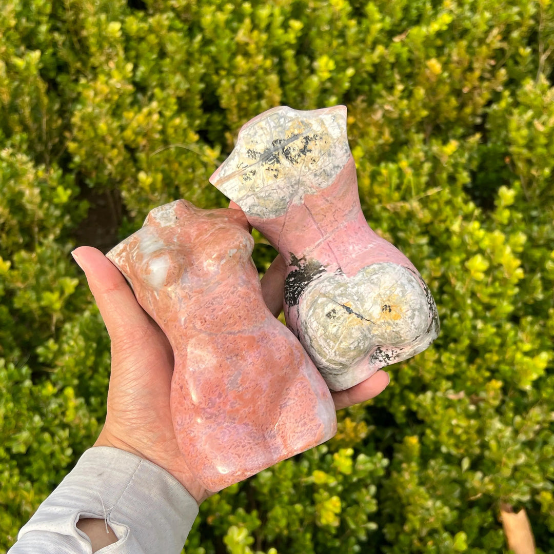 Natural Rhodonite Goddess Statue