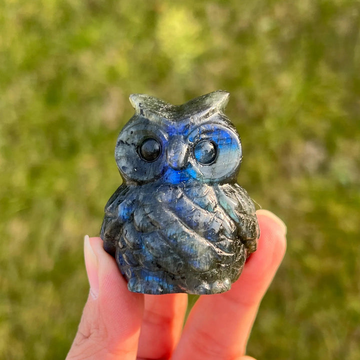 Natural Crystal Carving Labradorite Owl