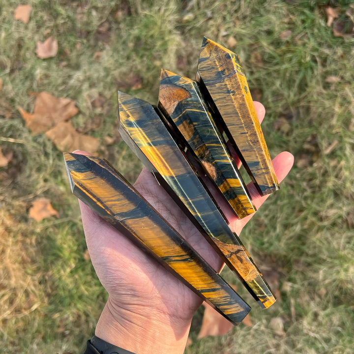 Natural Blue and Yellow Tiger's Eye Wand