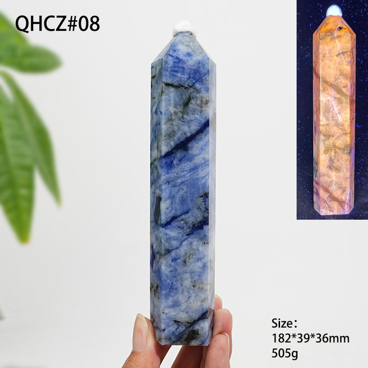 Punta de Sodalita de Porcelana Azul y Blanca en Cristal Natural y Único